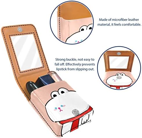 Caixa de batom de Oryuekan, bolsa de maquiagem portátil fofa bolsa cosmética, organizador de maquiagem do lipstick, cartoon animal urso engraçado