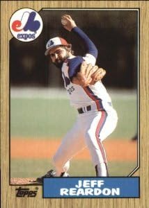 2 1987 Topps Montrel Expos Baseball Cards Andres Galarraga #272 e Jeff Reardon #165 Nm Cartões de beisebol da condição