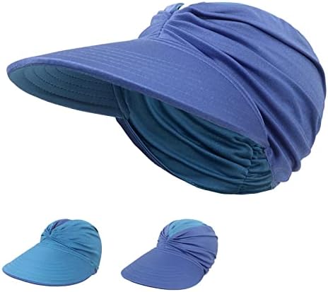 Visor feminino Chapéu largo Summer Face Beach Chapéus de verão e bonés viseira Viseira Caminhadas de chapéu de boné e boné Viseira feminina