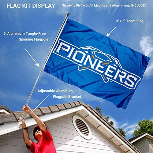 Wisconsin Platteville Pioneiros Bandeira e suporte do suporte de poste
