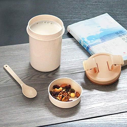 Tenbroman 600ml Wheat Sopa Sopa Cup de fivela de plástico lanche de lancheira à prova de vazamento Caixa japonesa mini bento