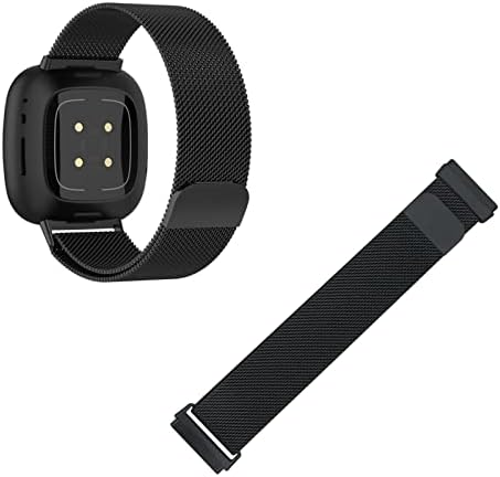 Relógio magnético Strap compatível com Fitbit Versa 3 para 140-216mm/5.5-8.5 polegadas Tamanho do pulso Metal Mesh Relógio Banda