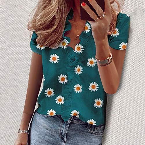 Camisas para mulheres Trendy Casual Casual Fit Fit Sleeve Tie-Dye T-shirts Classic Square Neck