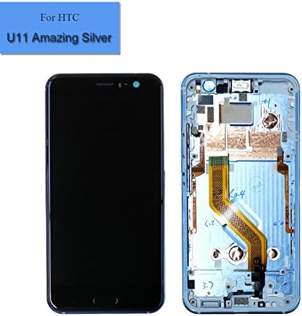 Para HTC U11 Amazing Silver New Touch Screen Display LCD 5,5 polegadas + Edge Sense 2K Resolução com quadro