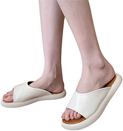 Flippers para mulheres interiores e externas primavera verão liso de fundo espesso grosso confortável