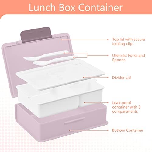 Susiyo Padrão Ornamental Sueco Bento Box Contêineres com 3 compartimentos para adultos e adolescentes