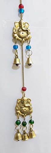 Brass decorativas de metal e miçangas vintage estilo indiano pendurar sinos de bronze sinos de bronze