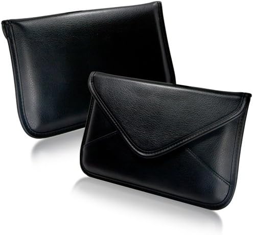 Caixa de ondas de caixa compatível com Sony Xperia Z Ultra - Elite Leather Messenger bolsa, design de envelope de capa de couro sintético para Sony Xperia Z Ultra - Jet Black
