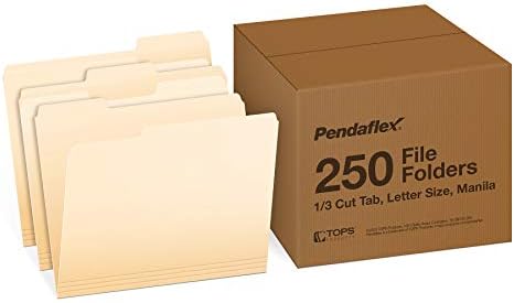 Pastas de arquivo pendaflex, tamanho da letra, 1/3 de corte, pastas de arquivo Manila e Pendaflex,