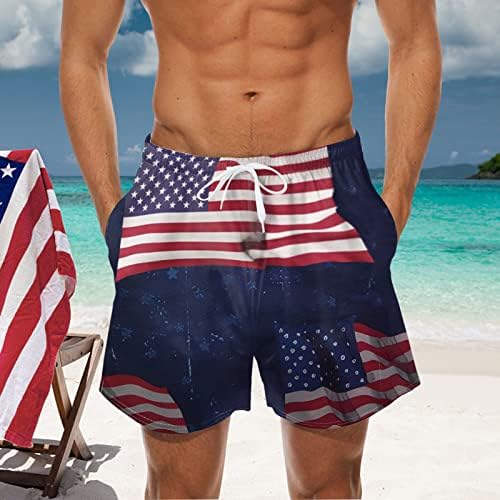 BMISEGM Summer masculino que executa shorts masculinos do Dia da Independência Digital Impressão 3D Moda Casual