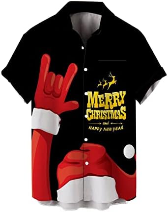 ZDDO Camisa de Natal para homens de manga curta de ajuste relaxado camisas para baixo