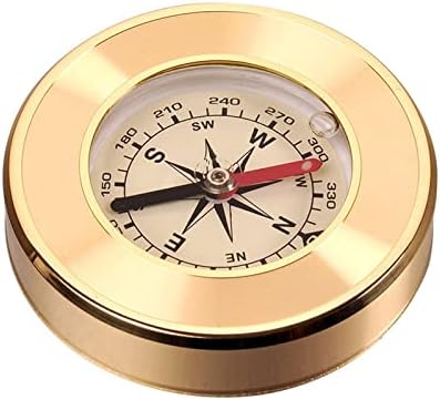 Gylazhuziz Camping Compass, Mini Camping Marching Lensatic Compass Magnifier Gold Wild Survival