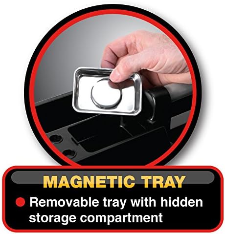 Ferramenta de desempenho W88995 Caddy de suprimento portátil Bandeja de ferramentas de utilidade magnética, preto