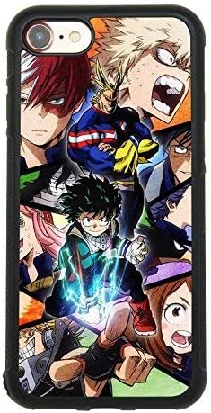 My Hero Academia Anime Manga Comic Tema Caso para iPhone 7, iPhone 8 TPU Silicone Gel Edge + PC Caso