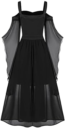 Vestidos formais femininos do vestido de tule do vestido gótico Solid Party Long Party Praça de Manga Longa