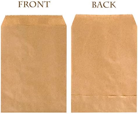 Eonjoe 100 pacotes Kraft Paper Treat Bag Saco de favor plana para lanches sanduíches Pipoca de pipoca pequena bolsa de presente
