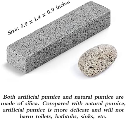 Lenicany 6pack Pumice Stone para tigela de limpeza de vaso sanitário, limpa em força os anéis de água