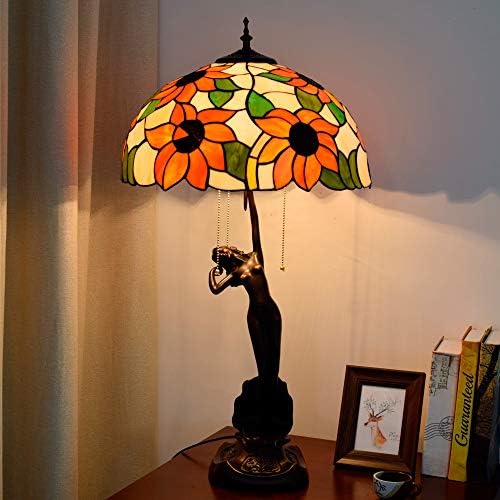 Lâmpada de mesa Raxinbang Retro Red Red Dragonfly Colorid Lamp Lâmpada da sala de estar da sala de jantar quarto