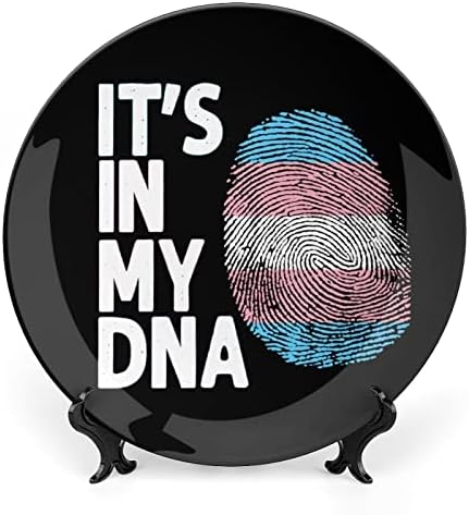 Está na minha bandeira de transgênero de DNA1 Função China China Decorativa Placas Redonda Cerâmica Artesanal