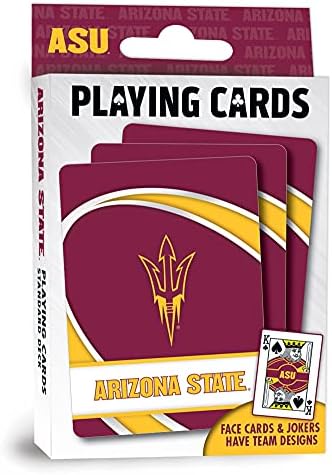 Jogos familiares de obras -primas - NCAA Arizona State Sun Devils Playing Cards - Oficialmente licenciado Deck de cartas para adultos, crianças e família