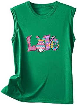 Camisas do dia da Páscoa para mulheres Carta de amor Print Tshirt Loose Top top Casual Summer Crewneck