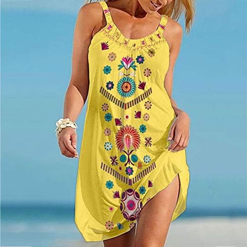 Vestido feminino IQKA Halter Trendy Print Transform Dress Dress Sleeveless Summer casual solto mini vestidos