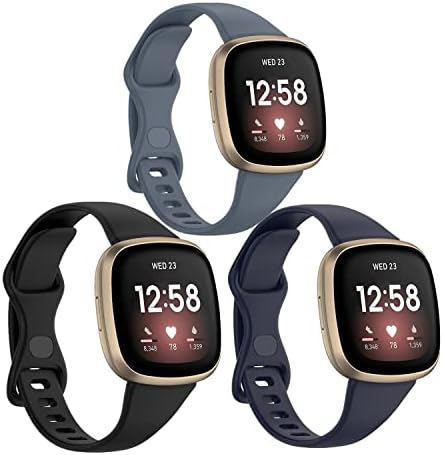 Huabao relógio Strap compatível com Fitbit Versa 4, Banda de substituição de pulseira esportiva de silicone