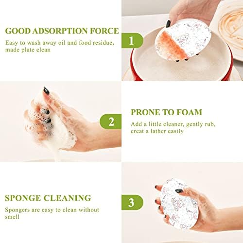 Kigai 3 PCs Limpeza Esponja Esponjas Odor Ponto de limpeza de cozinha grátis para lavar pratos esponja de polpa