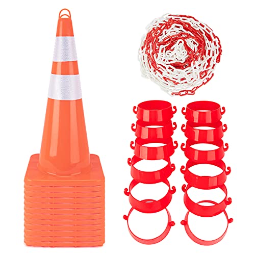 BLQH 12 pacote 28 pol. Cones de tráfego de rota plástica Cone de segurança PVC Cones de estacionamento de estacionamento