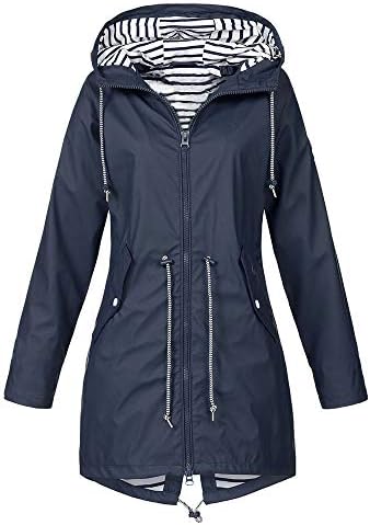 Jackets Uofoco para Mulheres Solid Rain Tonece Outdoor Plus Jackets Impermea a capa de chuva com capuz à prova