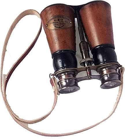 6 Binocular de couro vermelho sólido de 6 com alça de pescoço de suporte por ASI Náutica