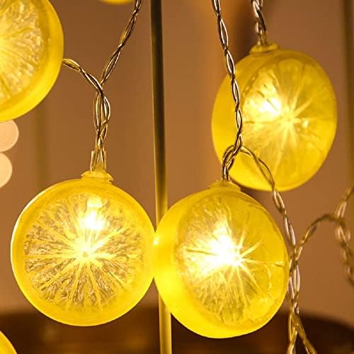 Luzes de cordas de limão, Merdeco 10ft 20 plug leme lemon string luzes de fada branca quente para festa de