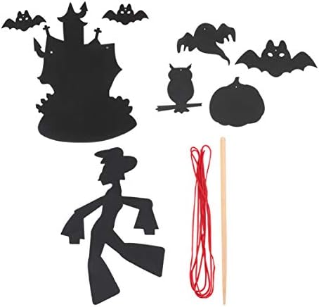 Nuobesty 6pcs Halloween Scratch Paper Pumpkin Castle Ghost Beauty Padrão de papel arco -íris Cartão de arte Painting Papates for Birthday Halloween Party Supplies