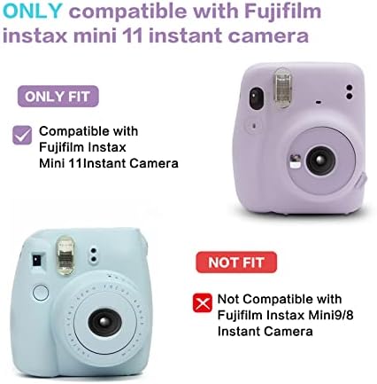 Caso de proteção Mosis compatível com Fujifilm Instax Mini 11 Câmera instantânea, capa de câmera de concha brilhante brilhante com alça de ombro de arco -íris ajustável, transparente