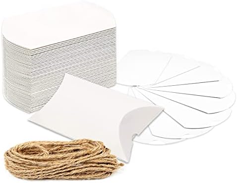 Caixa de travesseiro de papel Kraft, caixas de presente de travesseiro, 120 PCs Kraft Paper Pillow