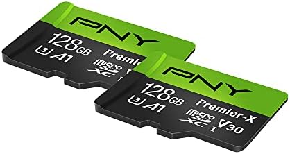 PNY 128GB Premier-X Classe 10 U3 V30 MicrosDXC Flash Memory Card 2-Pack & PNY 64 GB Elite-X Classe 10 U3 V30 MicrosDXC Flash Memory Card 3-Pack