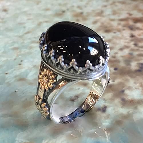 2023 Jóias elegantes de jóias de pedras pretas Anel de jóias do anel de jóias para mulheres para adolescentes