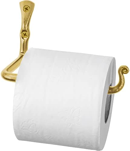 Rtzen Gold Matte banheiro banheiro banheiro tocador de papel higiênico - Decoração de parede de ferro rústica artesanal Rússia Decoração do vaso sanitário - barra de papel higiênico de montagem em parede para decoração de banheiro moderno da fazenda