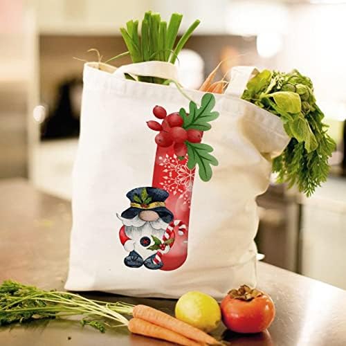 Letra vermelha de Natal I Gnome Canvas Bags Monograma Gift Market Bag de Bolsa de Viagem Bridal Party Presente