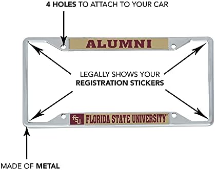 Florida State University FSU Seminoles Metal Plate Plate Frame para frente ou traseiro do carro oficialmente