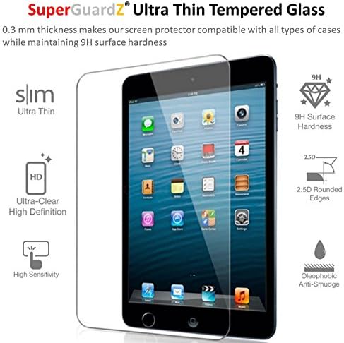 Para Apple iPad 9.7-Protetor de tela de vidro temperado Superguardz [substituição ao longo da vida], 9h, 0,3 mm, borda redonda 2,5D, anti-arranhão, anti-bubble