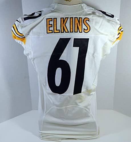 2014 Pittsburgh Steelers Chris Elkins 61 Jogo emitiu White Jersey 46 DP21336 - Jerseys de Jerseys usados
