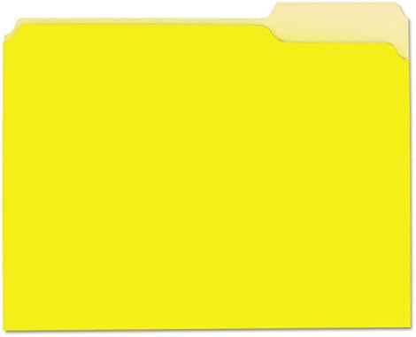 Pastas de arquivo interior reciclado 12304 universais, 1/3 de corte, letra, amarelo, 100/caixa