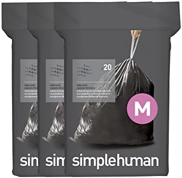 Simplehumancode m odorsorb ajuste personalizado odor de cordão de tração absorvendo sacos de lixo em pacotes