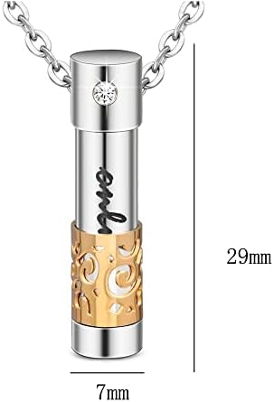 Qiaononai zd326 jóias de aço inoxidável cilindro de cristal de cristal de cristal urna pendente parafuso de perfume