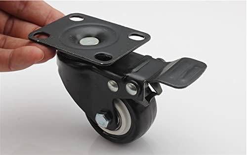 Casters Pu de 2 polegadas RFXCOM com freio mudo de mute Industrial Wheels Flat Wheels Hardware