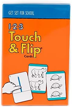 Aprendendo sem lágrimas 1-2-3 Touch & Flip Sensory Cards- Faça o conjunto para a série escolar- Pré-K e Manipulativo para o jardim de infância de transição, rastreamento, contagem, sequenciamento, habilidades matemáticas- Uso da escola ou em casa