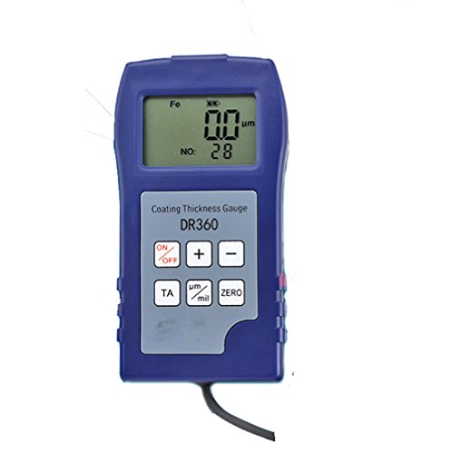 VTSYIQI DR360 Testador de espessura de revestimento digital com indução eletromagnética Princípio de medição de revestimento Medição da faixa de 0 a 1250μm