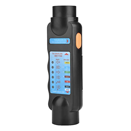 12V 7 Pin Plug Plug, reboque de 7 pinos Fiação do conector RV Testador Testador Adaptador de conexão do soquete de ferramenta Circuito de fio Light Wire Diagnóstico com indicadores de LED para campista de recreação de caminhão