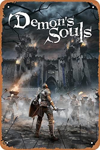CLILSIAITM Demon's Souls Poster Game Tin Sign Vintage Metal Sign 8x12 polegadas